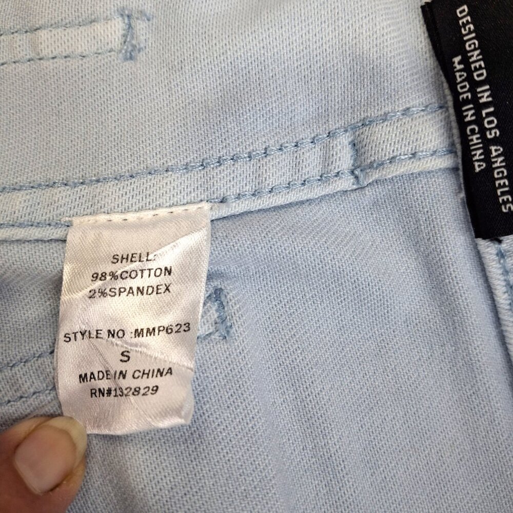 Miou Muse Jeans Wide Leg  Light Blue Raw Hem Size S 26 inch Waist - Picture 6 of 9